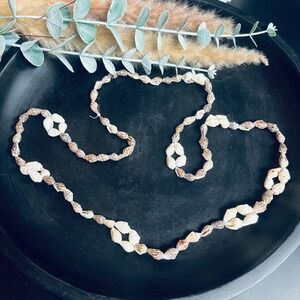Vintage Shell Beaded Necklace | Made in Philippines | Earthy Natural Ocean Boho‎